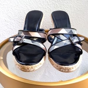 BURBERRY WEDGE SANDALS ITALY  8.5